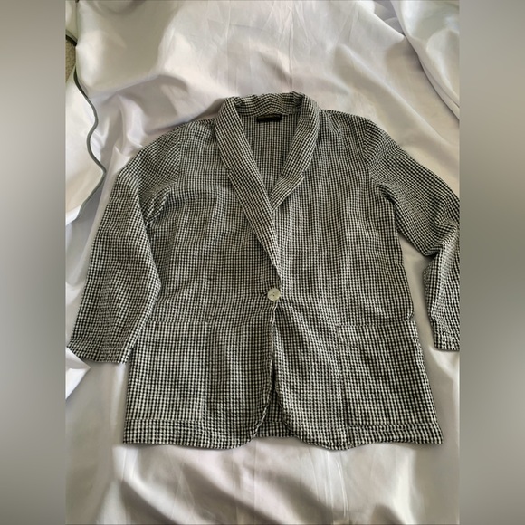 Requirements Black White Gingham Blazer 100% Cotton Pockets Single Button 18 - Picture 3 of 11